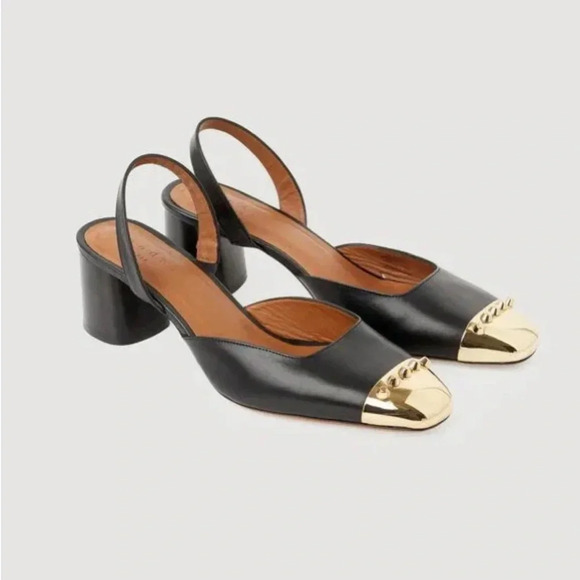Sandro Linette Decorative Toe Leather Sandals - Picture 1 of 7